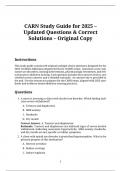 CARN Study Guide for 2025 &ndash; Updated Questions & Correct Solutions &ndash; Original Copy
