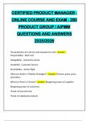 PACKAGE DEAL FOR PRODUCT MANAGER AIPMM EXAMS Q&A LATEST 2025&sol;2026
