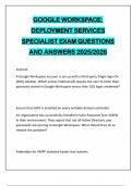 GOOGLE WORKSPACE&colon; DEPLOYMENT SERVICES SPECIALIST EXAM QUESTIONS AND ANSWERS 2025&sol;2026