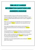 PMK-EE E7 CAREER INFORMATION QUESTIONS AND ANSWERS 2025&sol;2026