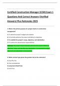 Certified Construction Manager &lpar;CCM&rpar; Exam 1  Questions And Correct Answers &lpar;Verified  Answers&rpar; Plus Rationales 2025