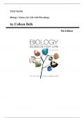 Test Bank for Biology&colon; Science for Life with Physiology &lpar;5th Edition&comma; by Colleen Belk&rpar; Chapter 1-25