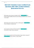 AQA GCSE Chemistry Exam&semi; Certified Exam Questions With 100&percnt; Verified Solutions &vert;Guaranteed Success