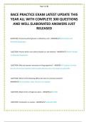 BACE PRACTICE EXAM LATEST UPDATE THIS YEAR ALL WITH COMPLETE 300 QUESTIONS AND WELL ELABORATED ANSWERS JUST RELEASED