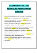 CA DMV WRITTEN TEST QUESTIONS AND ANSWERS 2025&sol;2026