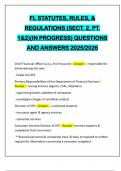 FL STATUTES&comma; RULES&comma; & REGULATIONS &lpar;SECT&period; 2&comma; PT&period; 1&2&rpar;&lpar;IN PROGRESS&rpar; QUESTIONS AND ANSWERS 2025&sol;2026