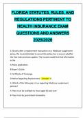 PACKAGE DEAL FOR FLORIDA STATUTES&comma; RULES & REGULATIONS EXAMS Q&A LATEST UPDATE 2025&sol;2026