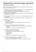Uitgewerkte examenvragen geriatrie 