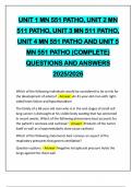 UNIT 1 MN 551 PATHO&comma; UNIT 2 MN 511 PATHO&comma; UNIT 3 MN 511 PATHO&comma; UNIT 4 MN 551 PATHO AND UNIT 5 MN 551 PATHO &lpar;COMPLETE&rpar; QUESTIONS AND ANSWERS 2025&sol;2026