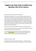 English Exam Study Guide &vert; Certified Exam Questions And Correct Answers
