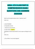 ABSA&colon; 4TH CLASS PART B - COMPREHENSIVE EXAM 2 QUESTIONS AND ANSWERS 2025&sol;2026