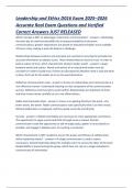 Leadership and Ethics D016 Exam 2025&ndash;2026 &ndash; Complete Educational Leadership  Verified Questions & Correct Answers 