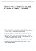 SEMPER FIT BASIC FITNESS COURSE EXAM WITH CORRECT ANSWERS