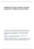 SEMPER FIT BASIC FITNESS COURSE EXAM WITH COMPLETE SOLUTIONS