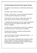 M&period;A final calregional Questions With Complete Solutions