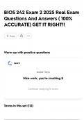 BIOS 242 Exam 2 2025 Real Exam Questions And Answers &lpar; 100&percnt; ACCURATE&rpar; GET IT RIGHT&excl;&excl;