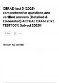 CERAD test 3 &lpar;2025&rpar; comprehensive questions and verified answers &lpar;Detailed & Elaborated&rpar; ACTUAL EXAM 2025 TEST 100&percnt; Solved 2025&excl;&excl;