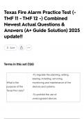 Texas Fire Alarm Practice Test &lpar;- TMF 11 - TMF 12 -&rpar; Combined Newest Actual Questions & Answers &lpar;A&plus; Guide Solution&rpar; 2025 update&excl;&excl;