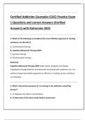 Certified Addiction Counselor &lpar;CAC&rpar; Practice Exam 1 Questions and correct Answers &lpar;Verified  Answers&rpar; with Rationales 2025