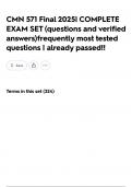 CMN 571 Final 2025&vert; COMPLETE EXAM SET &lpar;questions and verified answers&rpar;frequently most tested questions &vert; already passed&excl;&excl;
