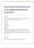 Airline Transport Pilot &lpar;ATP&rpar; Practice Exam 1 &ndash; Set 1 Questions and Answers with  Rationales 2025