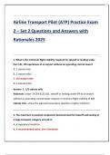 Airline Transport Pilot &lpar;ATP&rpar; Practice Exam 2 &ndash; Set 2 Questions and Answers with  Rationales 2025