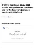 IEC First Year Exam Study 2025 update&vert;comprehensive questions and verified answers &lpar;complete solutions&rpar; GRADE A&plus;&excl;&excl;