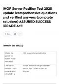 IHOP Server Position Test 2025 update &vert;comprehensive questions and verified answers &lpar;complete solutions&rpar; ASSURED SUCCESS &vert;GRADE A&plus;&excl;&excl;