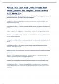 NR605 Final Exam 2025&ndash;2026 Advanced Psychotherapy and Psychopathology  Verified Questions & Correct Answers 