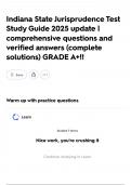 Indiana State Jurisprudence Test Study Guide 2025 update &vert; comprehensive questions and verified answers &lpar;complete solutions&rpar; GRADE A&plus;&excl;&excl;