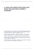 -1 APEA FNP Predictor Exam Test Bank 2024-2025