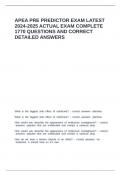 APEA PRE PREDICTOR EXAM LATEST 2024-2025 ACTUAL EXAM 