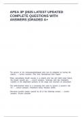 APEA 3P 2025 LATEST UPDATED COMPLETE QUESTIONS WITH ANSWERS GRADED A&plus;