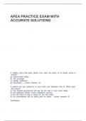 APEA PRACTICE EXAM WITH ACCURATE SOLUTIONS