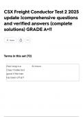 CSX Freight Conductor Test 2 2025 update&vert;comprehensive questions and verified answers &lpar;complete solutions&rpar; GRADE A&plus;&excl;&excl;