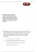 Pathophysiology Concepts Practice Test Multiple Choice Questions And Answers Latest Updates 2025&sol;2026 With Correct Answers 100&percnt; With Complete Solutions