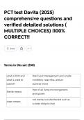 PCT test Davita &lpar;2025&rpar; comprehensive questions and verified detailed solutions &lpar; MULTIPLE CHOICES&rpar; &vert;100&percnt; CORRECT&excl;&excl;