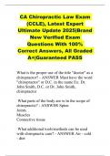 CA Chiropractic Law Exam &lpar;CCLE&rpar;&comma; Latest Expert Ultimate Update 2025&vert;Brand New Verified Exam Questions With 100&percnt; Correct Answers&comma; All Graded A&plus;&vert;Guaranteed PASS