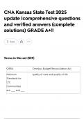 CNA Kansas State Test 2025 update&vert;comprehensive questions and verified answers &lpar;complete solutions&rpar; GRADE A&plus;&excl;&excl;