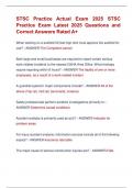 STSC Practice Actual Exam 2025 STSC  Practice Exam Latest 2025 Questions and  Correct Answers Rated A&plus; 