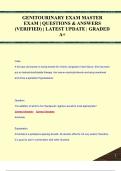 GENITOURINARY EXAM MASTER EXAM QUESTIONS & ANSWERS &lpar;VERIFIED&rpar; LATEST