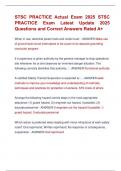 STSC PRACTICE Actual Exam 2025 STSC  PRACTICE Exam Latest Update 2025  Questions and Correct Answers Rated A&plus; 