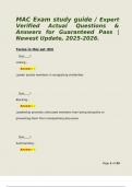 MAC Exam study guide &sol; Expert Verified Actual Questions & Answers for Guaranteed Pass &vert; Newest Update&comma; 2025-2026&period; 