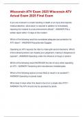 Wisconsin ATV Exam 2025 Wisconsin ATV  Actual Exam 2025 Final Exam Wisconsin ATV Exam 2025 Wisconsin ATV  Actual Exam 2025 Final Exam 