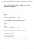 Fire and life safety educator Questions with Complete Solutions&period;