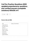 Cal Fire Practice Questions 2025 update&vert;comprehensive questions and verified answers &lpar;complete solutions&rpar; GRADE A&plus;&excl;&excl;
