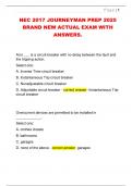 NEC 2017 JOURNEYMAN PREP 2025  BRAND NEW ACTUAL EXAM WITH  ANSWERS&period;