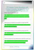 PFT Master Cards Questions with   Correct Answers  for Specific Exam  Mail supergrades12&commat;gmail&period;com