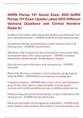 AORN Periop 101 Actual Exam 2025 AORN  Periop 101 Exam Update Latest 2025 Different  Versions Questions and Correct Answers  Rated A&plus; 