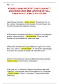 PENNSYLVANIA PROPERTY AND CASUALTY  LICENSING EXAM 2025 UPDATED ACTUAL  EXAM WITH CORRECT SOLUTIONS&period;